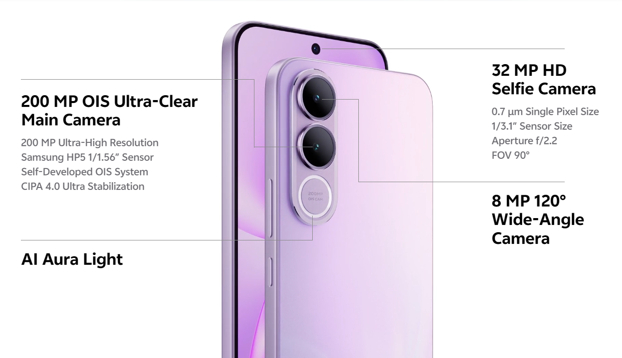 Vivo V70 FE Camera Specifications