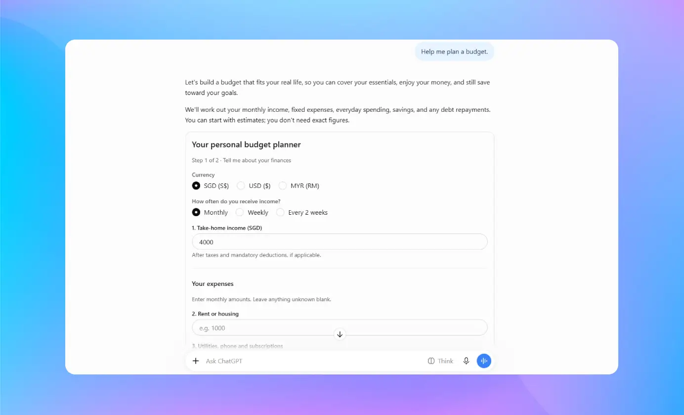 ChatGPT Intelligent UI